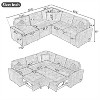 CIPACHO 82.6" L-shape Sofa Bed Pull-out Sleeper Sofa with Wheels, USB Ports, Power Sockets for Living Room, Brown - 3 of 4