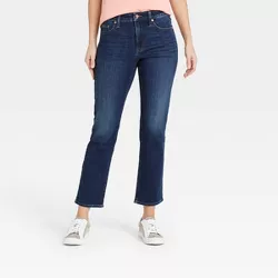 Women's High-Rise Slim Straight Fit Jeans - Universal Thread™ Dark Wash 0 Long