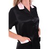 ADR Women's Satin Pajamas, Short Sleeve Pj Set - 3 of 3