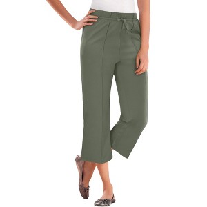 Woman Within Women's Plus Size Easy Going Knit Capri - 1 of 4