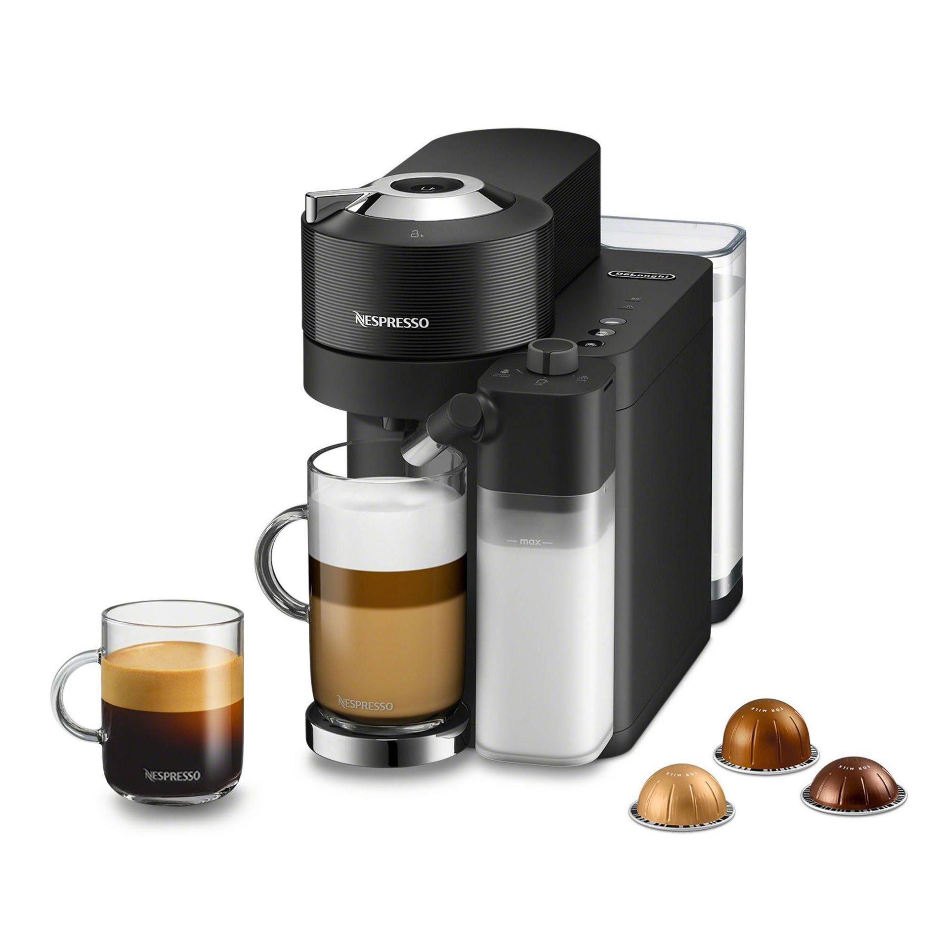 Nespresso Vertuo Lattissima Espresso Maker by DeLonghi Black - ENV300B: Single Serve Coffee Machine, Electric Frother