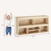 Toy Storage Organizer 6 Cubes Kids Bookshelf Wooden Storage Cabinet Playhouse Shelves Cabinet - 2 of 4