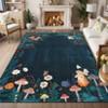 Washable Modern Farmhouse Living Room Rugs, Cottagecore Soft Non Slip Bedroom Carpet, Floral Rabbit Print Dining Room Rugs - 4 of 4