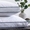 Peace Nest Medium-Firm Gusseted Goose Feather Down Bed Pillow with Cotton Cover Set of 2 - image 2 of 4