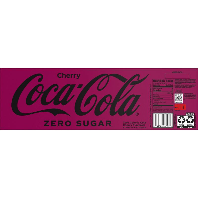Coca-Cola Cherry Zero - 12pk/12 fl oz Cans, 6 of 17