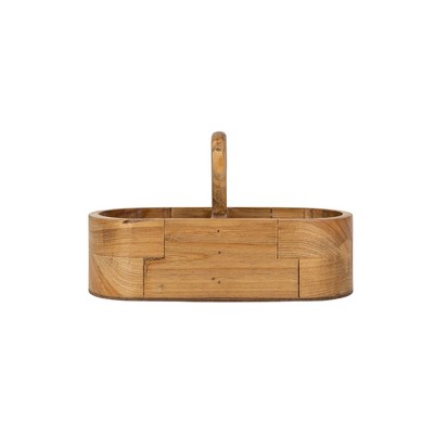 Slotted Oval Caddy Natural Wood & MDF by Foreside Home & Garden
