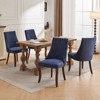 VYNXARIA Set of 2 Dining Chairs Dinner Chair ,Comfy Fabric Upholstered Accent Chair for Kitchen , Dining Room with Curved Wood Legs,  Blue - 2 of 4