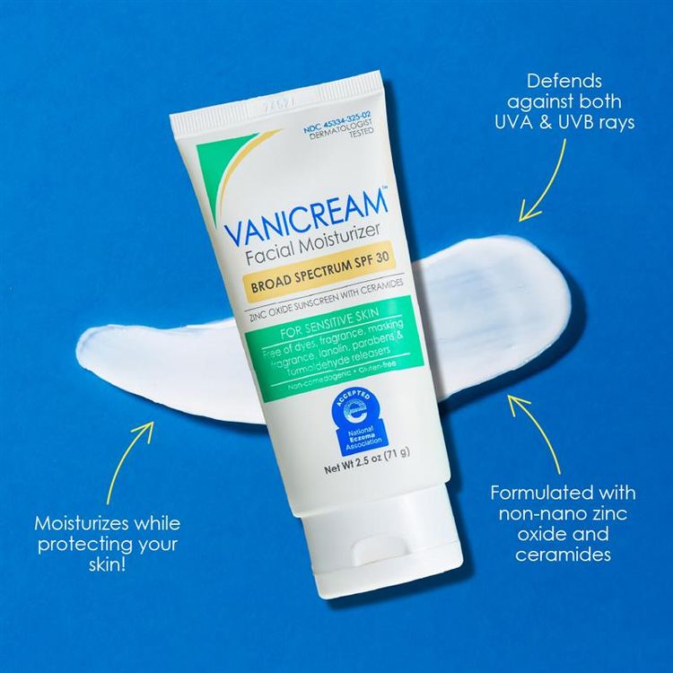 Vanicream Facial Moisturizer SPF 30 Zinc Oxide Mineral Sunscreen for Sensitive Skin - Unscented - 2.5oz, 6 of 9
