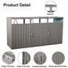 Garbage Bin Shed Stores 3 Trash Cans Metal Outdoor Bin Shed for Garbage Storage,Stainless Galvanized Steel, Bin Shed for Garden Yard Lawn,Grey - 3 of 4