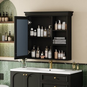 NicBex Wall Mounted Bathroom Storage Cabinet,30'' x28'' Medicine Cabinet with Mirror and 3 Shelves for Bathroom - 1 of 4