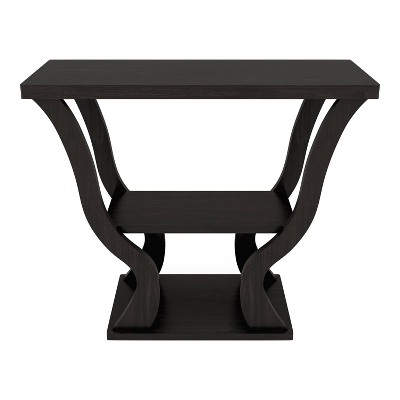 Espresso Brown 39" Wood Console Table with Storage