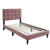 Royal Hampton Twin Bed, Tufted Pink Linen Upholstery, Biscuit Tufted Stitch - 2 of 4