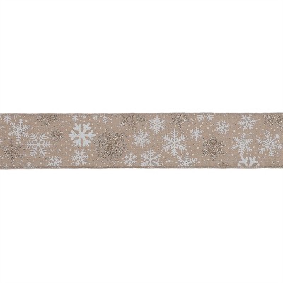 Snowflake Print Wired Ribbon 2.5" x 10 Yds.