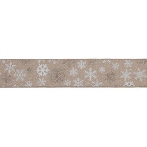 Snowflake Print Wired Ribbon 2.5" x 10 Yds. - 1 of 3