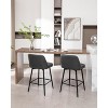 Okak Counter Height Bar Stools Set of 2 with 360° Swivel, Upholstered Linen Barstools with Back and Metal Legs, for Kitchen Island, Home Pub - 3 of 4