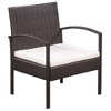 vidaXL Patio Lounge Set- Outdoor 5 Piece Poly Rattan Furniture Set with Cushions, Easy to Clean & Assemble- Sturdy Steel Frame, Light Brown - 4 of 4
