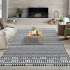 Modern Geometric Living Room Bedroom Area Rugs, Washable Soft Low Pile Floor Carpet with Stripped Lines for Dining Room - 3 of 4