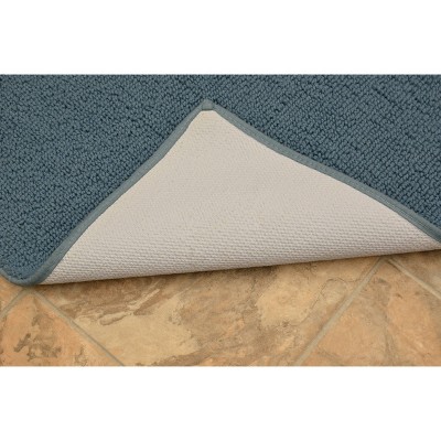 Sky Blue Queen Cotton 24" x 40" Washable Bath Rug