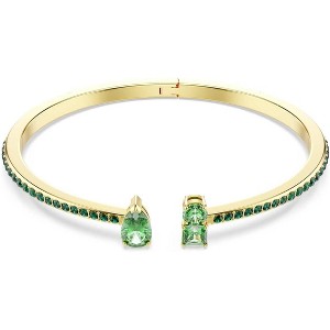 Matrix Jewelry Set: Hoop Earrings, Bracelet & Tack Pin with Multicolored Crystals, Gold Tone Finish - 1 of 4