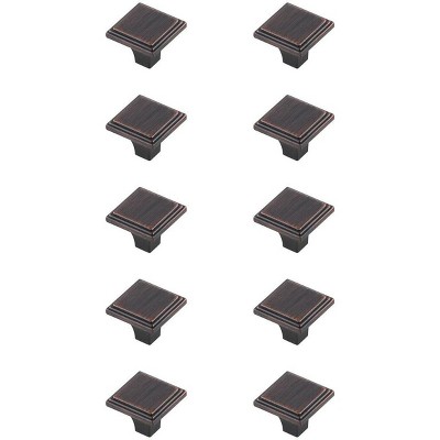Elegant Lighting Wilow 1Inch Oil-rubbed Bronze Square Knob Multipack (Set of 10)