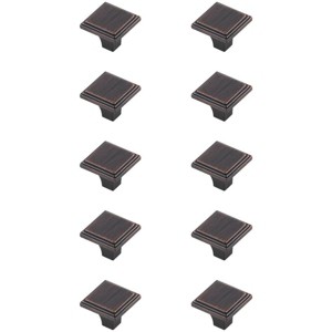 Elegant Lighting Wilow 1Inch Oil-rubbed Bronze Square Knob Multipack (Set of 10) - 1 of 4