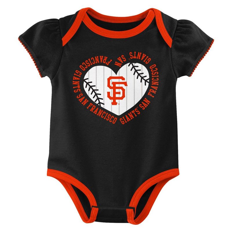MLB San Francisco Giants Infant Girls&#39; 3pk Bodysuit, 4 of 5