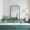 MAYEERTY 24 x 16in Modern Rectangular Bathroom Medicine Cabinets, Metal Framed Wall Mirror with Storage, Black - 2 of 4