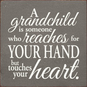 Slickblue Heartfelt Grandchild Wood Sign – Rustic 7x7 Knotty Pine with Hanging Slot or Shelf Display Option - 1 of 3
