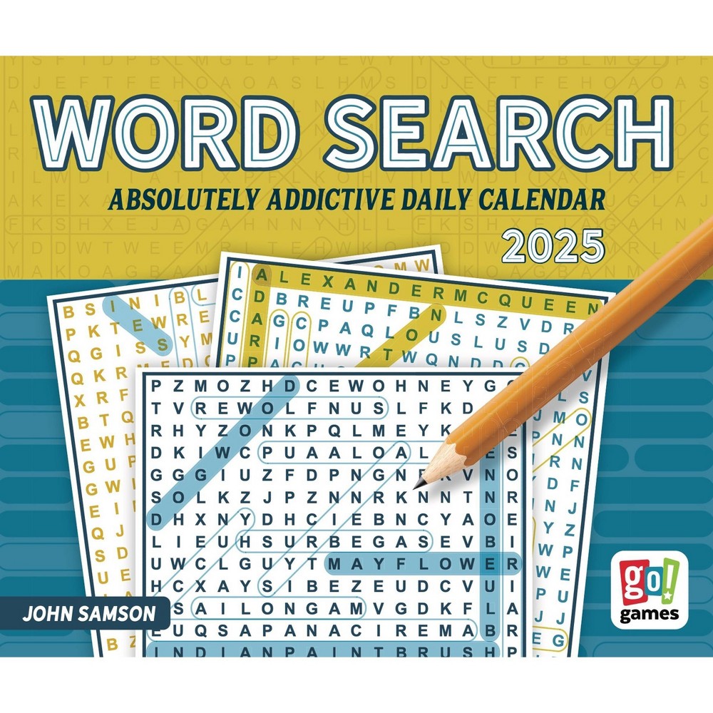 BrownTrout 2025 Desk Calendar 5.13x6.06 Word Search