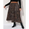 Coolmee Womens Plus Size Maxi Skirt Long Shirring Pleated Skirts Elastic High Waisted A Line Skirts - 3 of 4