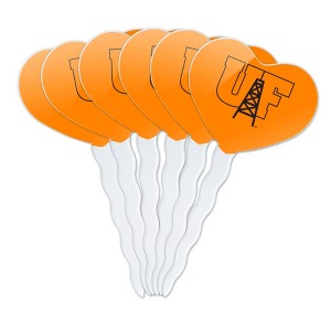 University of Findlay Primary Logo Heart Love Cupcake Picks Toppers Decoration Set of 6 - 1 of 4