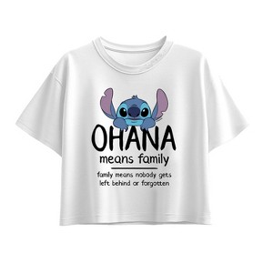 Girls' - Disney - Ohana Means Family-Girl Short Sleeve Boxy Tee Short Sleeve Boxy Graphic T-Shirt - 1 of 1