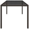 vidaXL Patio Table Brown 98.4 in.x39.4 in.x29.5 in. Tempered Glass and Poly Rattan - 4 of 4