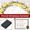 9ft Lifelike Christmas Garland Pre-Lit 50 Warm LEDs Timer 180 Tips Poinsettias Berries PVC/PE Indoor/Outdoor Use - 4 of 4