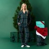 Womens Green Tartan Plaid Women's Flannelette Luxe Pajama Set - Posh Peanut - 2 of 4