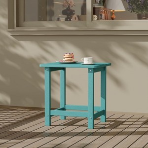 Adirondack Square Outdoor Side Table,Weather Resistant & Easy Assembly Patio End Tables,Durable Small Patio Table for Beach,Pool,Garden - 1 of 4