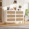 Rattan 6-Drawer Dresser - Large Double Dresser w/Deep Drawers & Wide Top for Bedroom, Closet & Living Room - 4 of 4