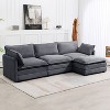 Hyleory 112 in. W 4-Piece Modern Corduroy Fabric Sectional Sofa Couch with Ottoman - 2 of 4
