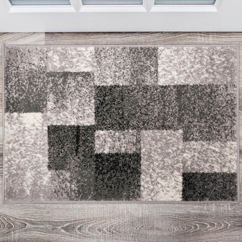 World Rug Gallery Contemporary Modern Geometric Boxes Area Rug, 2 of 6