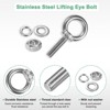 Unique Bargains Stainless Steel Durable Rust-Resistant Eyebolts with Nuts Washers Male Screw for Fastening 10 Pcs - 2 of 4