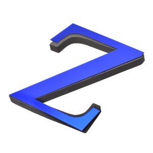 Unique Bargains 3D Acrylic Self-Adhesive Mirror Alphabet Sticker Wall Decals Blue - 1 of 4