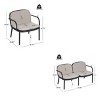 Modern Outdoor 3PCS Chat Set, Lightweight 2 Club Chairs and 1 Loveseat, Chat Chair with PP Frame and Polyester Cushions-Coolbibila - 4 of 4