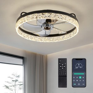Ludomide 20" Ceiling Fans With Lights, Modern LED Low Profile Ceiling Fan With Lights And Remote - 1 of 4