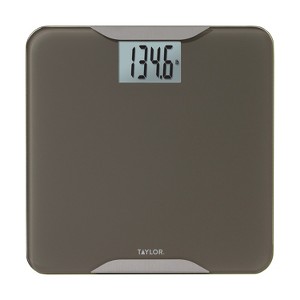 Taylor® Precision Products Digital Glass Bath Scale, Taupe with Stainless Steel Accents, 400-Lb. Capacity in Beige - 1 of 4