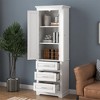 XINGHANZHENXUAN Tall 3-Drawer Storage Cabinet for Bathroom & Office, Adjustable Shelf & Anti-Tip Kit, Water-Proof Painted Finish - 4 of 4