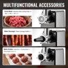 VEVOR Meat Grinder, 3 Lbs/Min Capacity Electric Meat Grinders with Blade, Grinding Plate, Sausage Maker, Kubbe Kit, Stainless Steel, Silver - 4 of 4