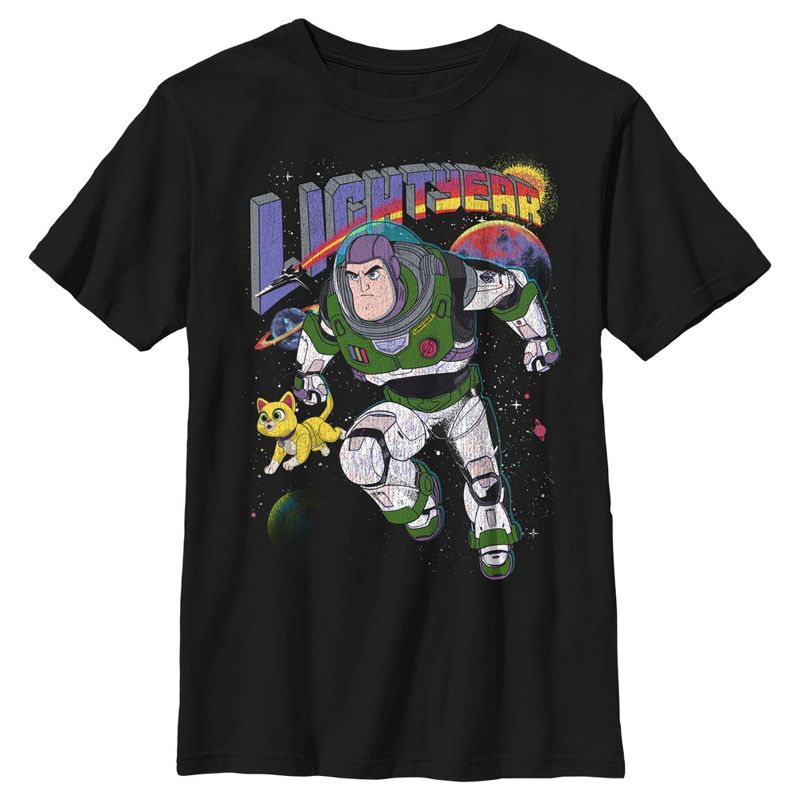 Boy's Lightyear Retro Distressed Buzz and Sox T-Shirt, 1 of 6