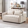NicBex 2 Seater Loveseat Sofa Modern Convertible Pull-Out Sofa Bed with 3 USB Ports & 2 Side Pockets for Bedroom,Living Room,Beige - 4 of 4