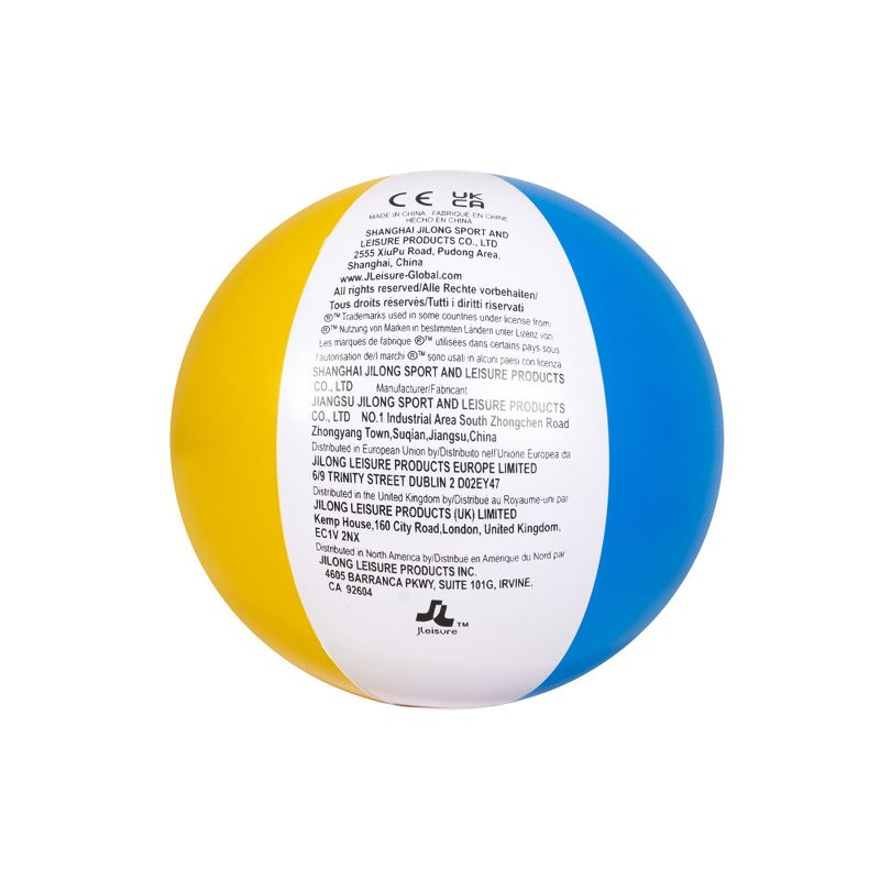 Pool Central 16" Inflatable 6-Panel Beach Ball Swimming Pool Toy - White/Pink, 5 of 10