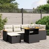 vidaXL 7 Piece Patio Sofa Set with Cushions - Black and Cream without Storage - 2 of 4